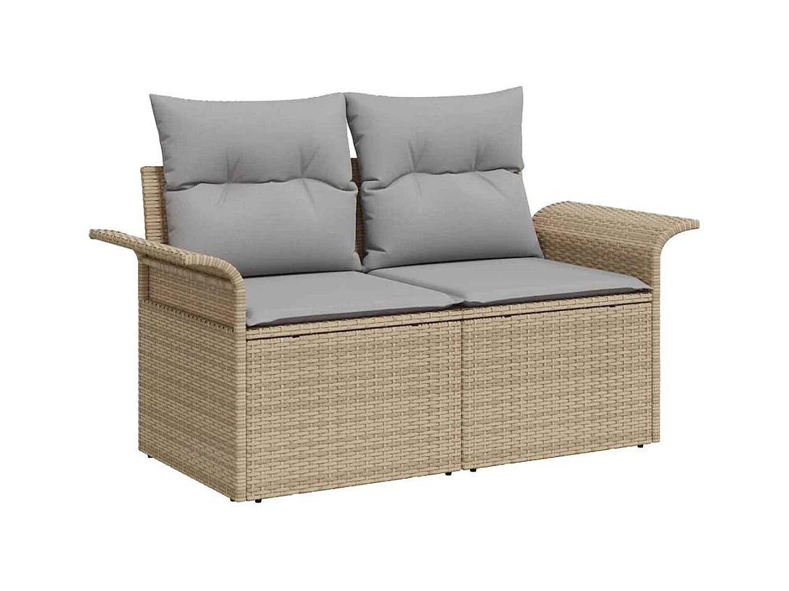 Ensemble de canapé de jardin 10 pcs beige et gris clair