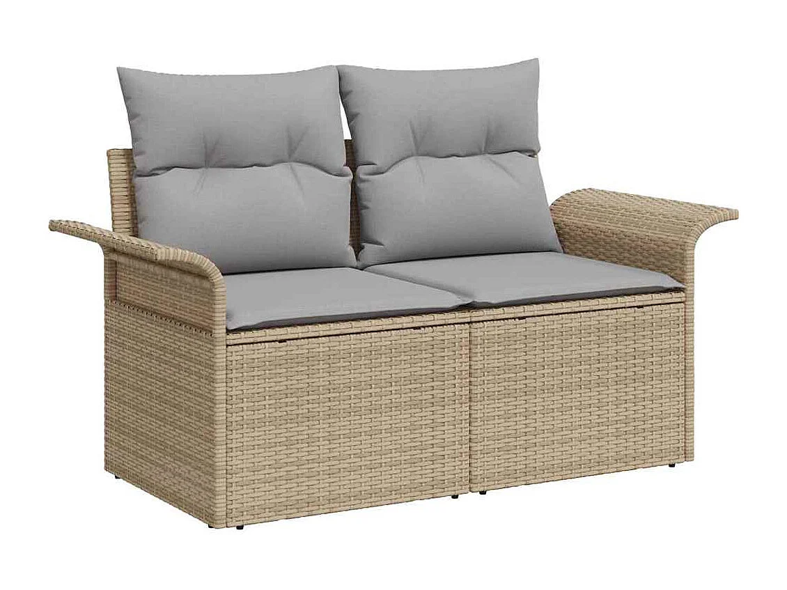 Ensemble de canapé de jardin 10 pcs beige et gris clair