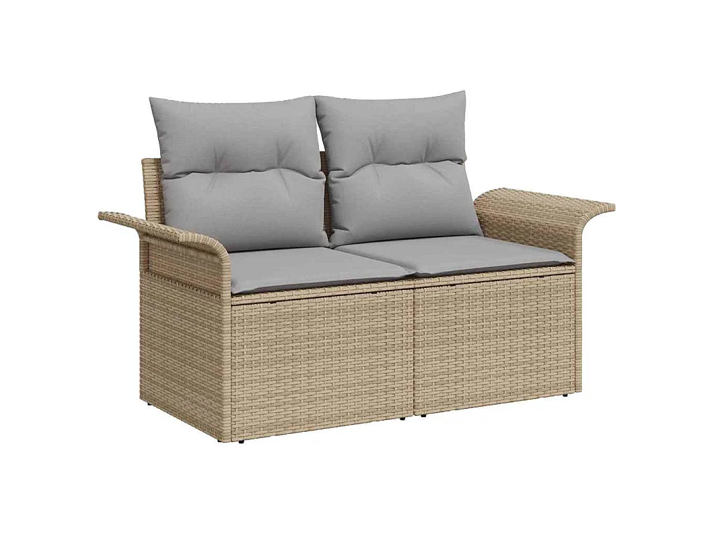Set Divano da Giardino con cuscino 10 pcs beige e grigio chiaro