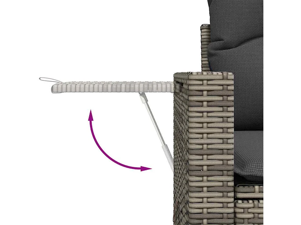 Tuinbankenset 13 pcs Grijs poly rattan