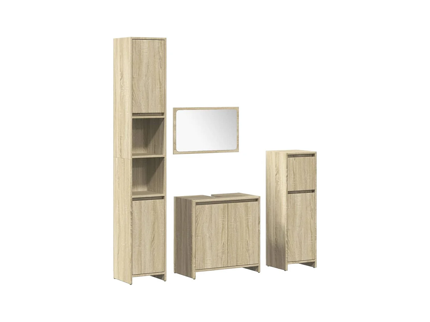 Ensemble de meubles de salle de bain 4 pcs chêne sonoma