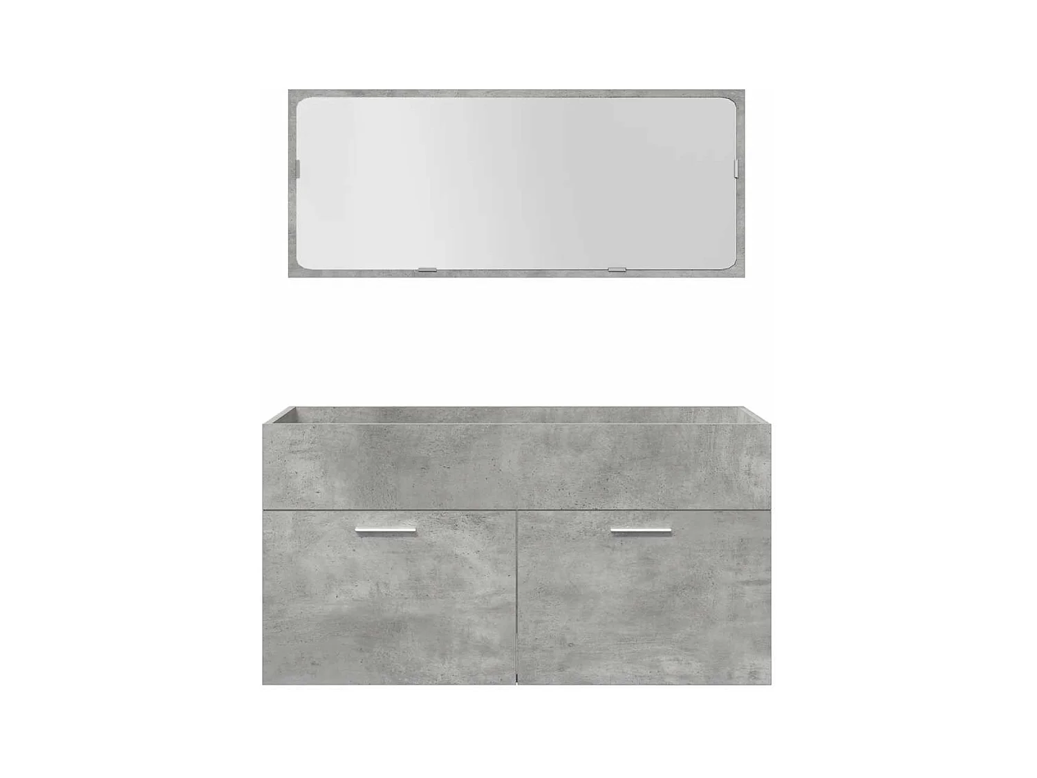 4-delige Badkamermeubelset bewerkt hout betongrijs