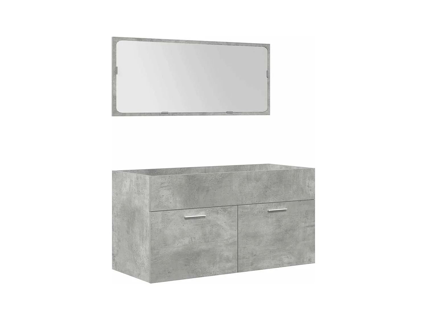 4-delige Badkamermeubelset bewerkt hout betongrijs