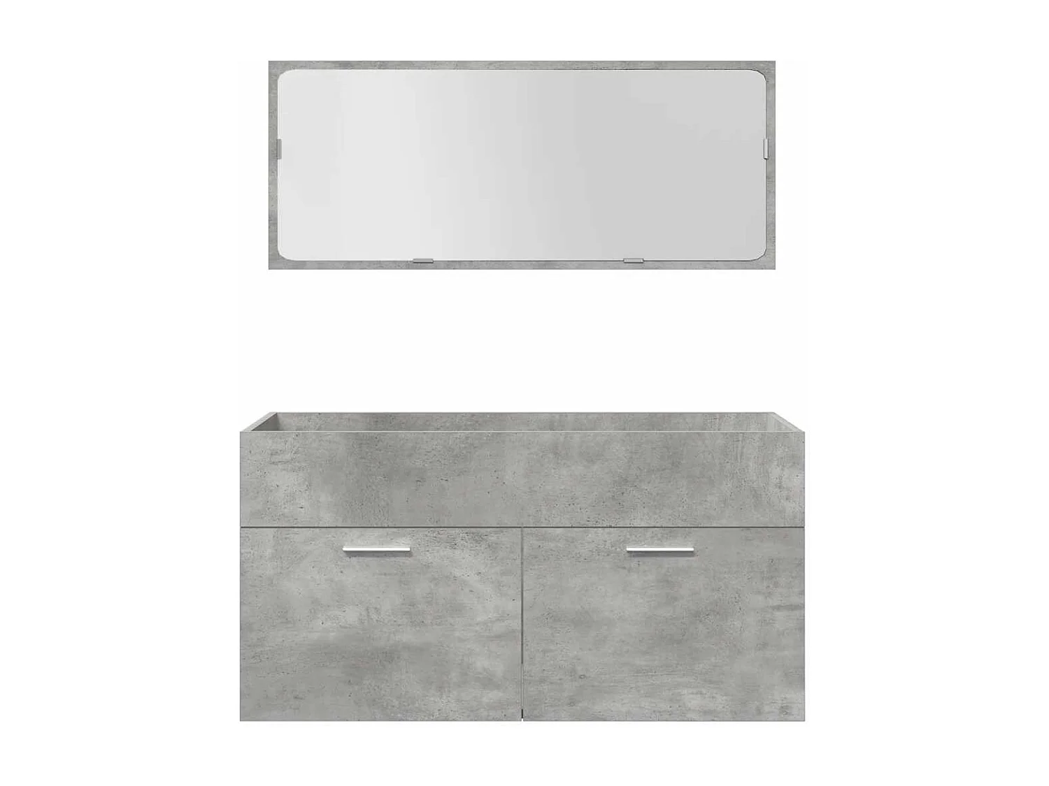 Set Mobili da Bagno 4 pz Grigio Cemento in Legno Multistrato