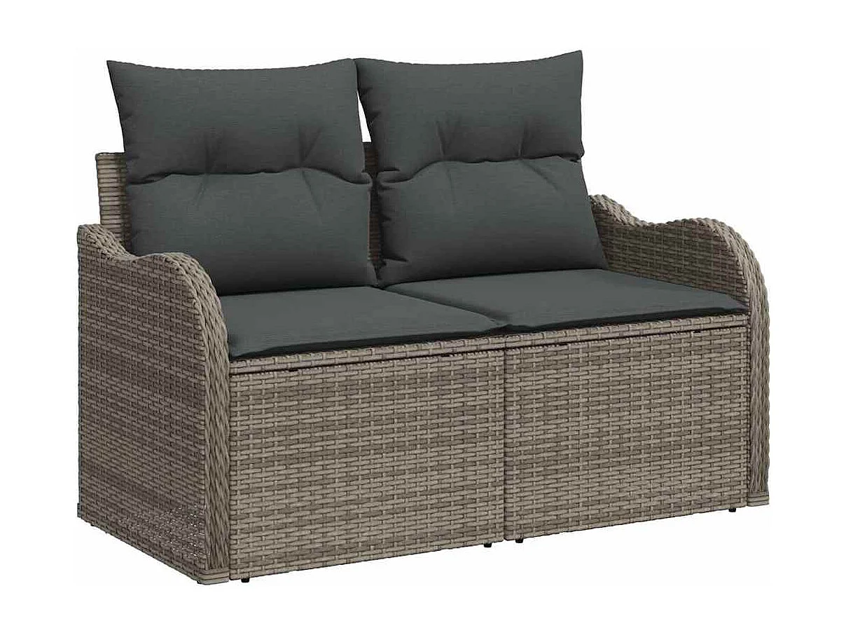 Ensemble de canapé de jardin 11 pcs Gris polyrotin