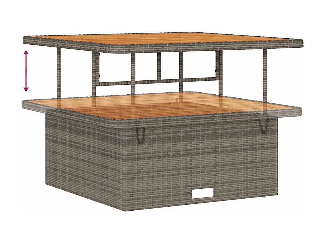 Conjunto de sofá de jardín 11 pcs Gris ratán sintético