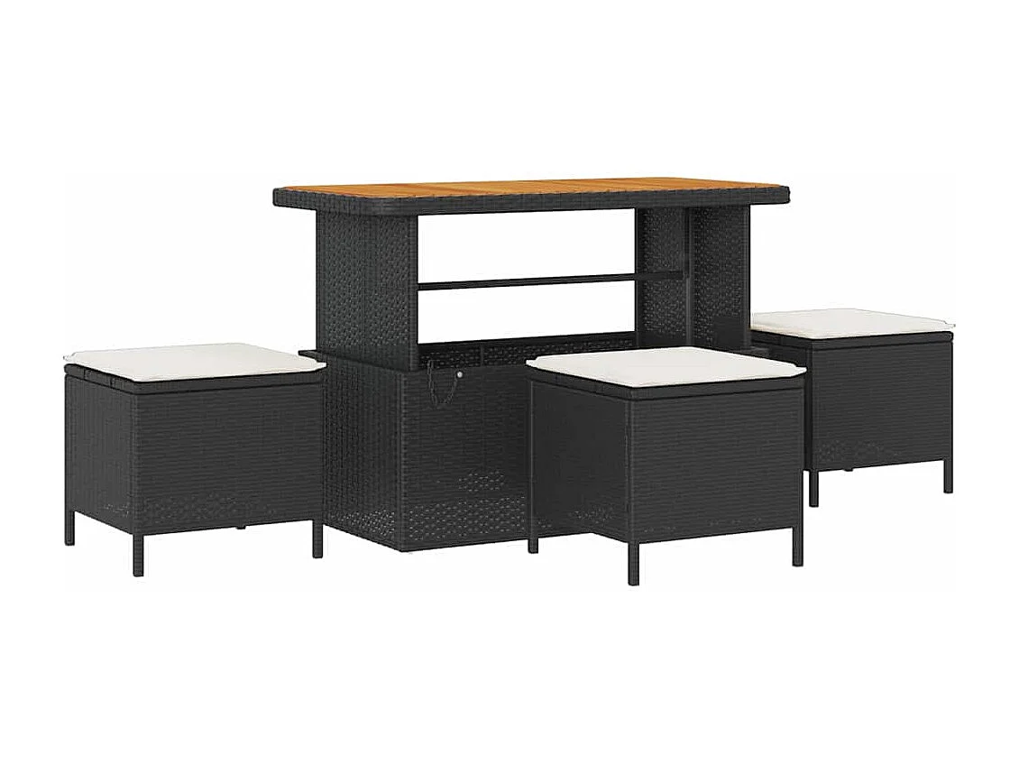 Tuin Sofa Set met kussen met opslag 13 pcs Zwart en Crème