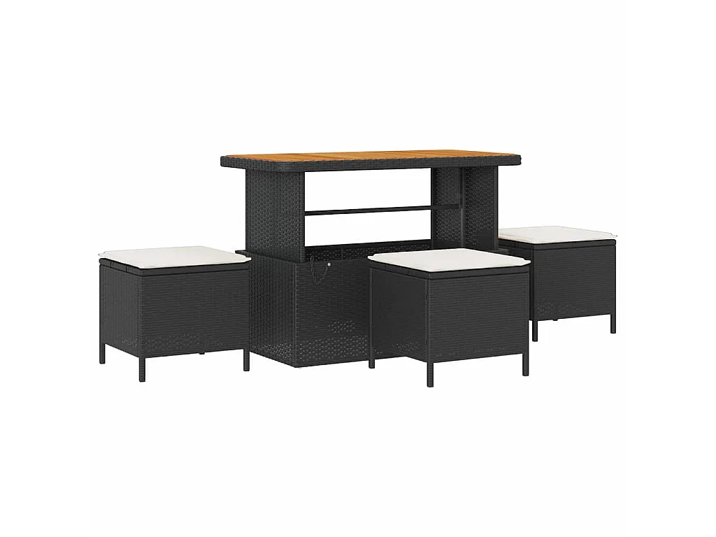 Tuin Sofa Set met kussen met opslag 13 pcs Zwart en Crème