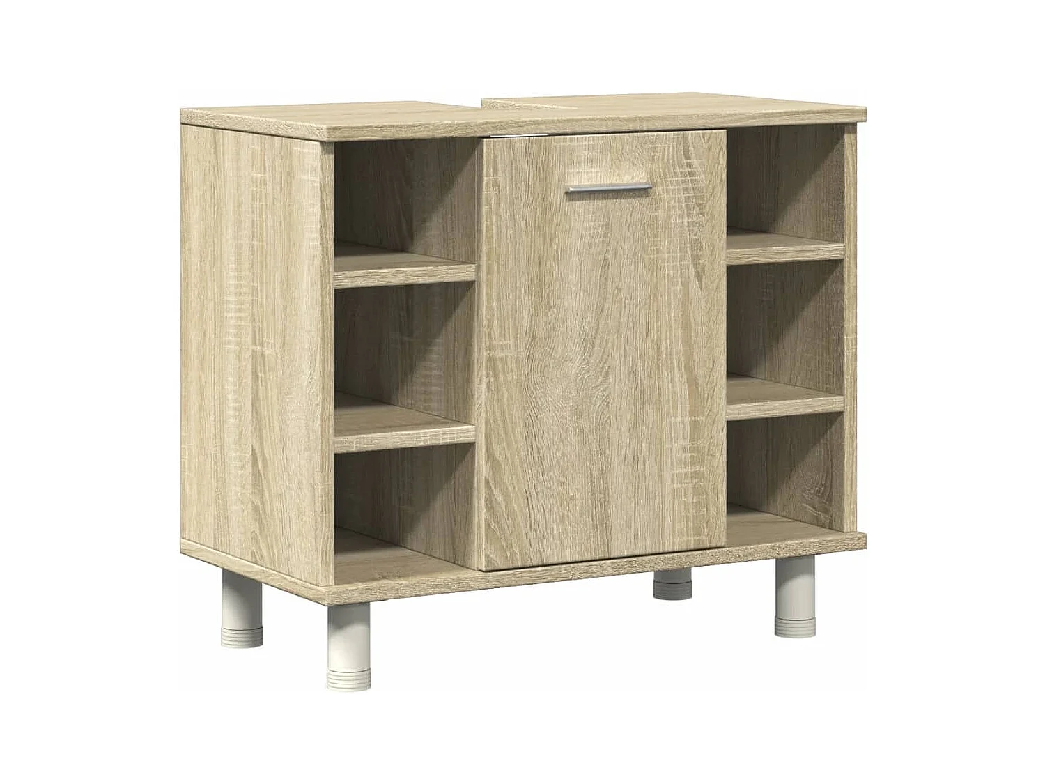 4-delige Badkamermeubelset bewerkt hout sonoma eikenkleurig