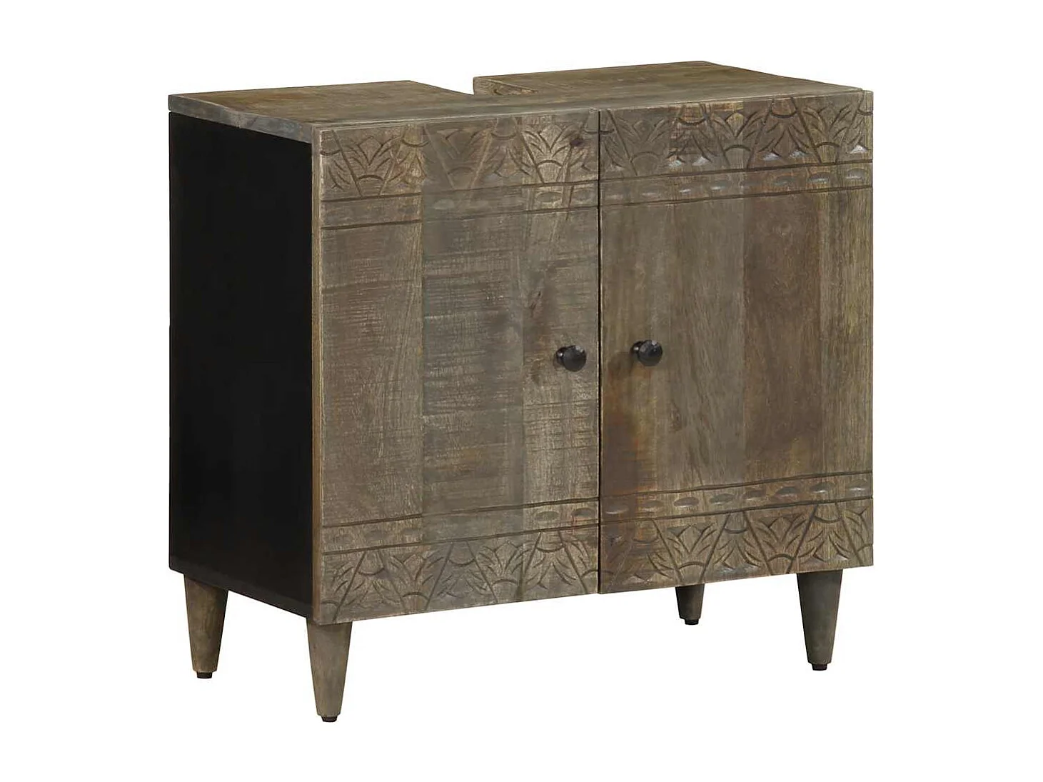 5 pcs conj. móveis p/ casa de banho madeira de mangueira maciça