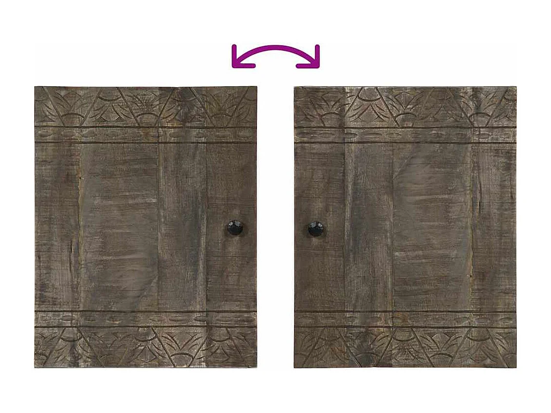 5 pcs conj. móveis p/ casa de banho madeira de mangueira maciça