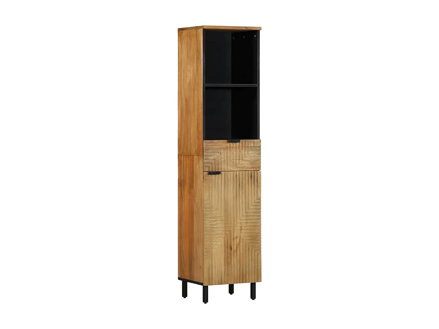 4-tlg. Badmöbel-Set Braun Massivholz Mango