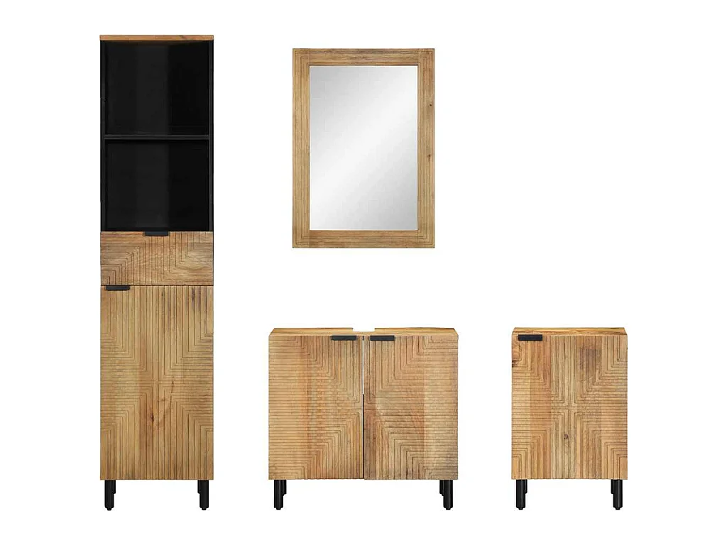 Ensemble de meubles de salle de bain 4 pcs marron