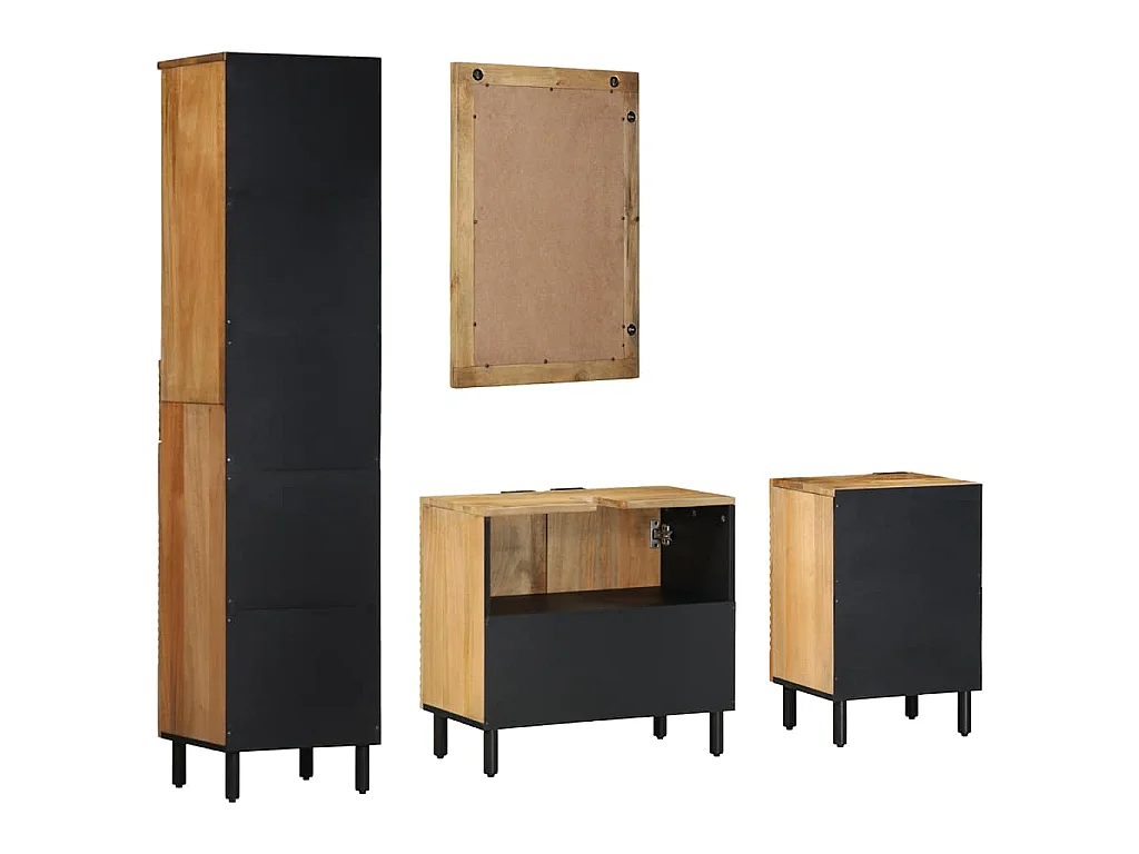 Ensemble de meubles de salle de bain 4 pcs marron