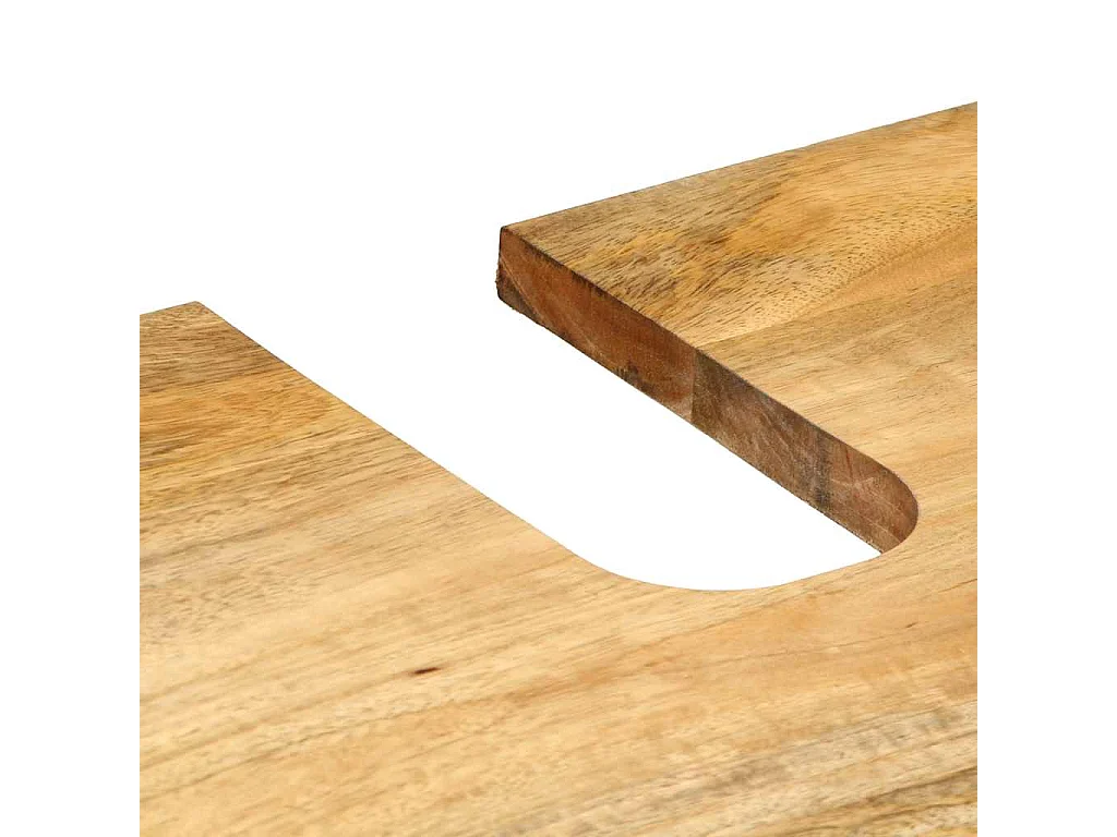 Conjunto de muebles de baño 4 piezas marrón madera maciza mango