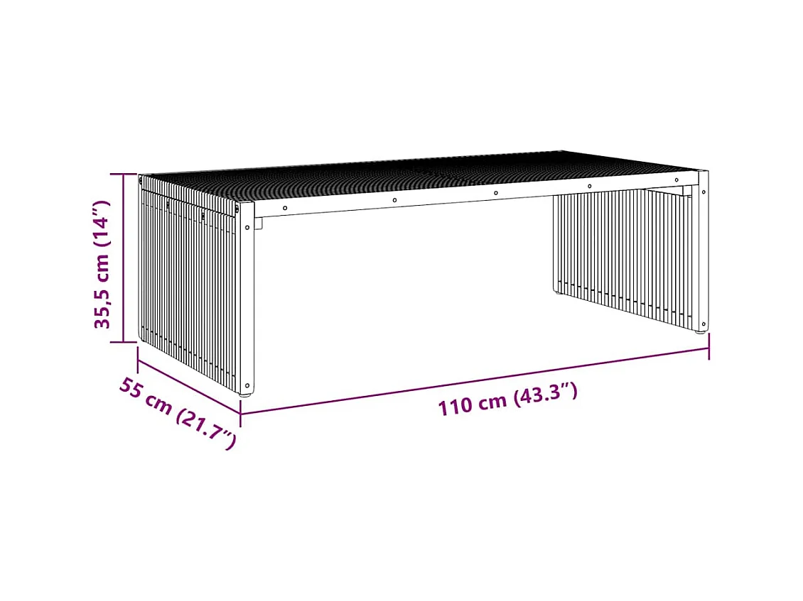 Table d'appoint de jardin Marron 110 x 55 x 35.5 cm