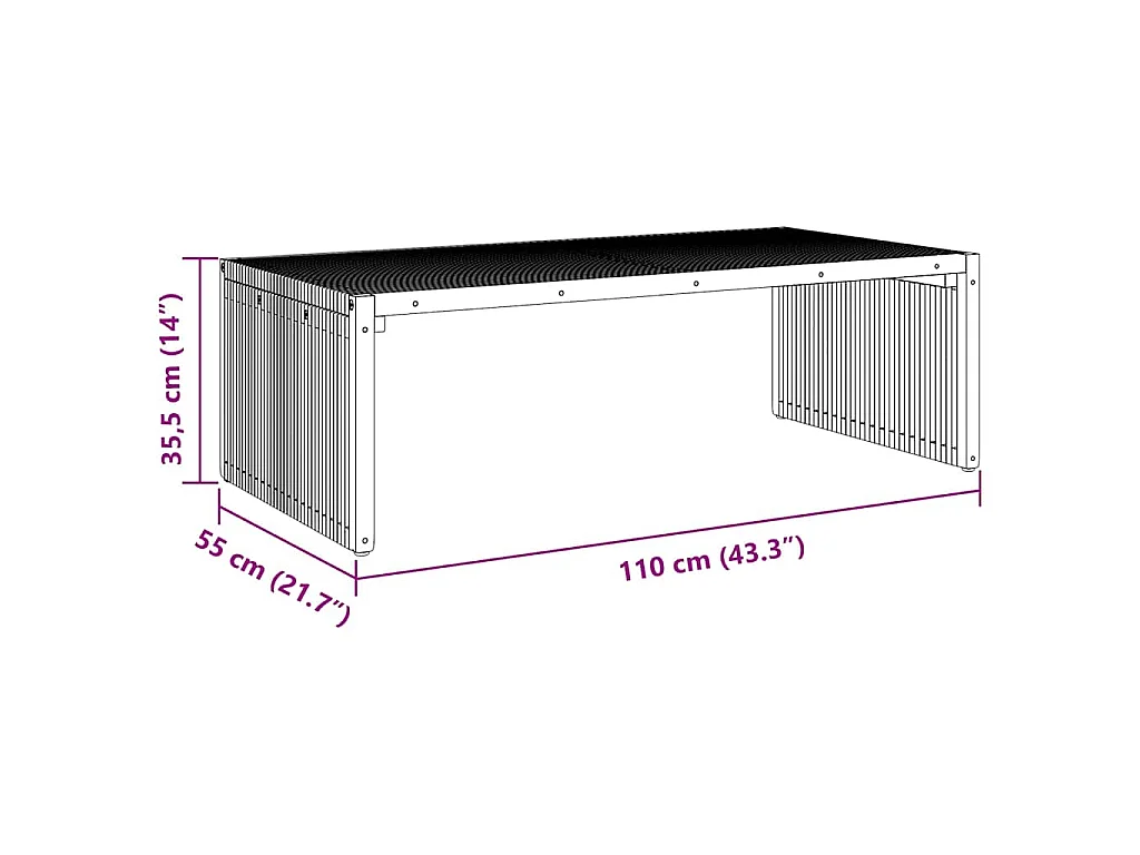 Tavolo Laterale da Giardino Marrone 110 x 55 x 35,5 cm
