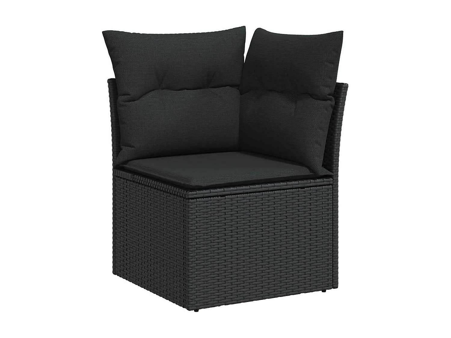 Tuin Sofa Set 9 pcs Zwart Poly rattan en gepoedercoat staal