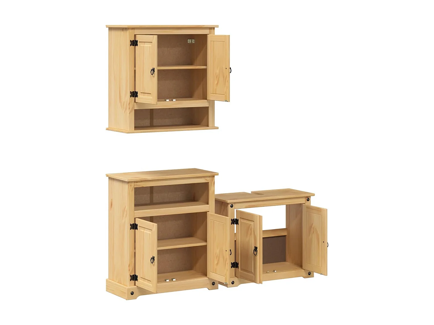 Ensemble de meubles salle de bain 3 pcs Corona bois pin massif