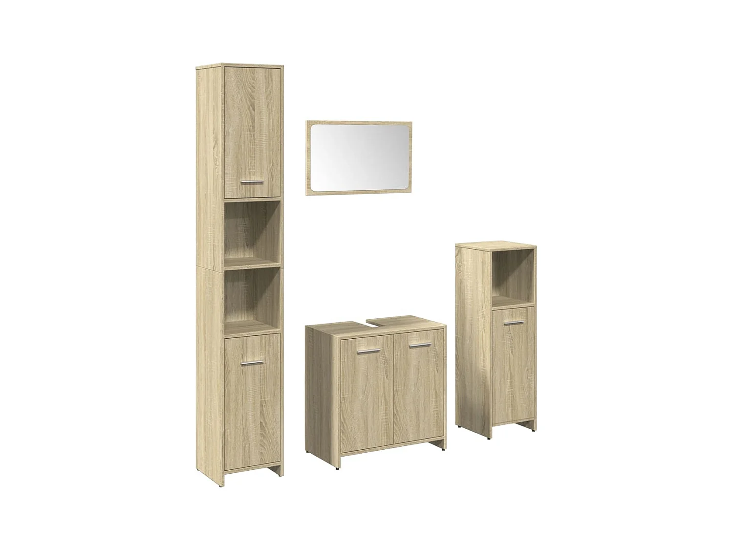 Ensemble de meubles de salle de bain 4 pcs chêne sonoma