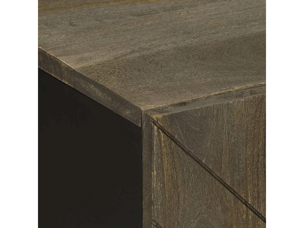 Ensemble de meubles de salle de bain 4 pcs noir manguier massif