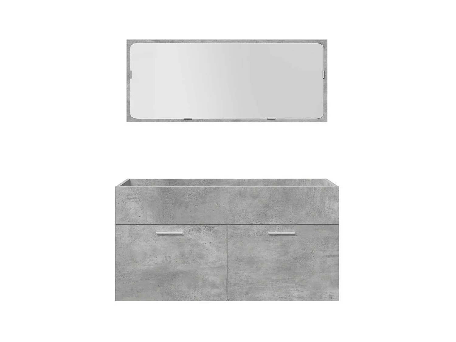 5-delige Badkamermeubelset bewerkt hout betongrijs