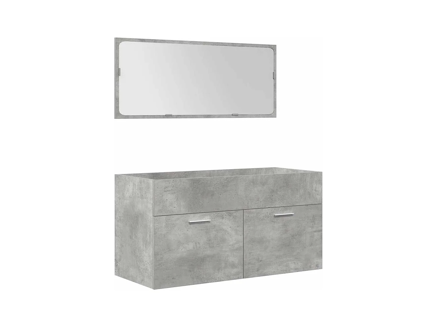 5-delige Badkamermeubelset bewerkt hout betongrijs