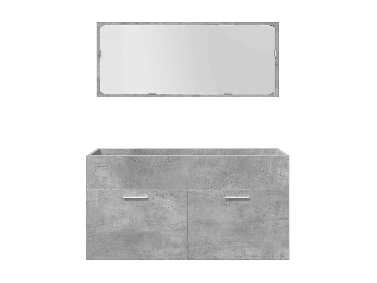 Set Mobili da Bagno 5 pz Grigio Cemento in Legno Multistrato