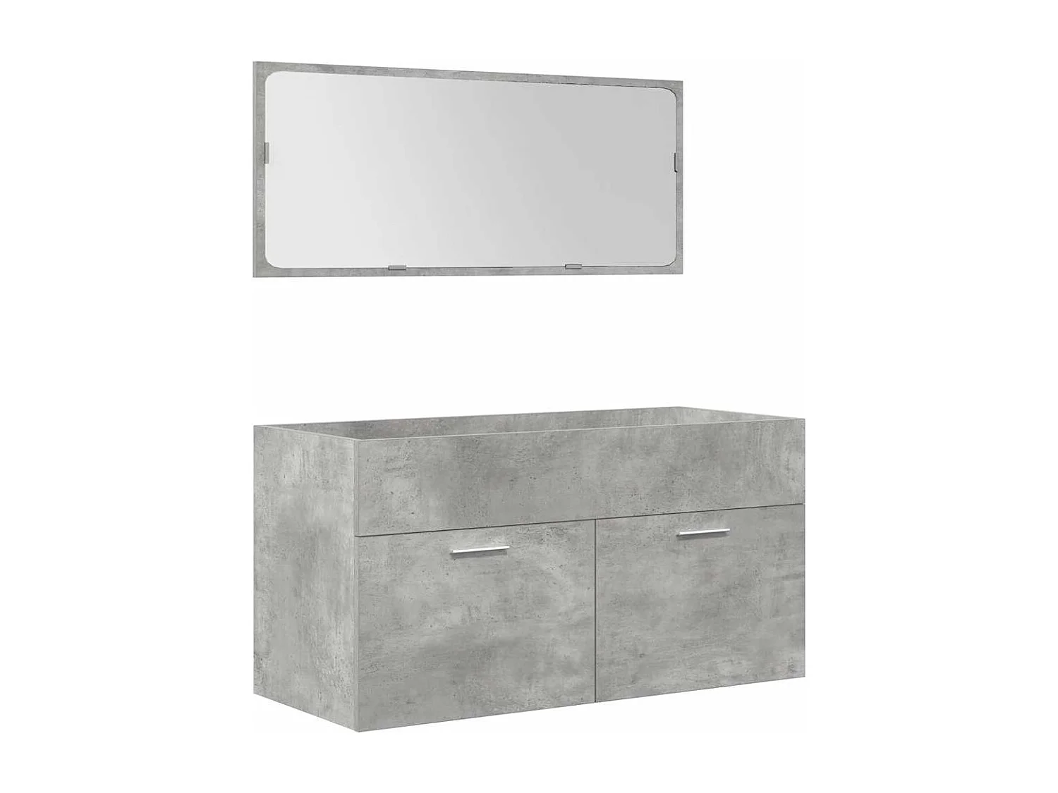 Set Mobili da Bagno 5 pz Grigio Cemento in Legno Multistrato