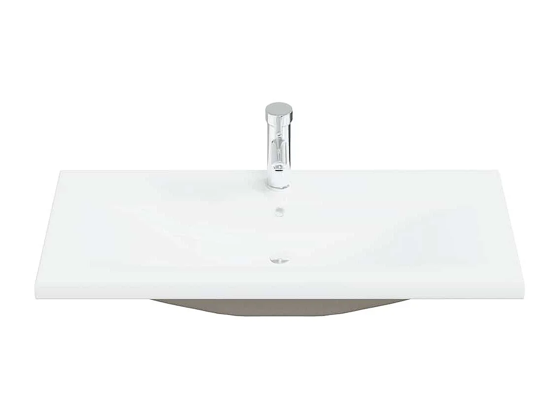 Set Mobili da Bagno 5 pz Grigio Cemento in Legno Multistrato