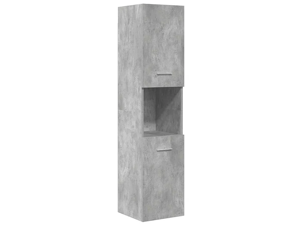 Set Mobili da Bagno 5 pz Grigio Cemento in Legno Multistrato