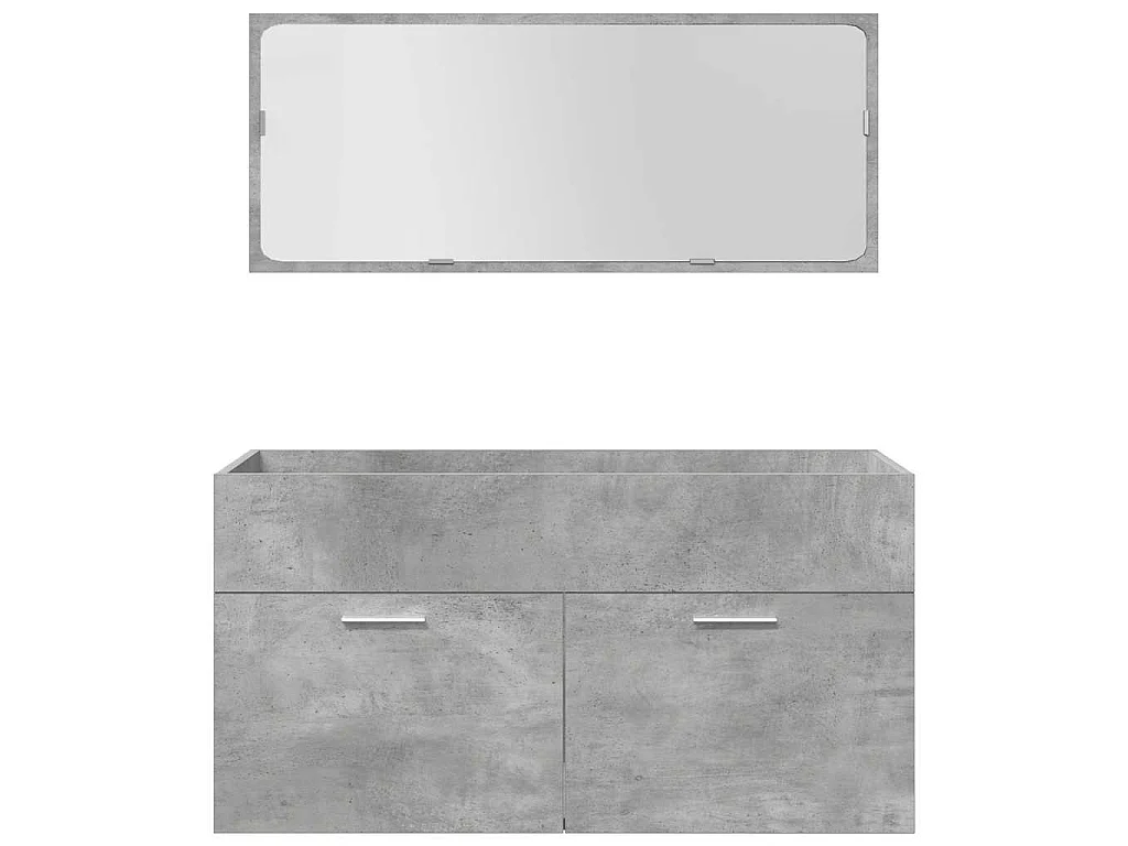 Set Mobili da Bagno 5 pz Grigio Cemento in Legno Multistrato