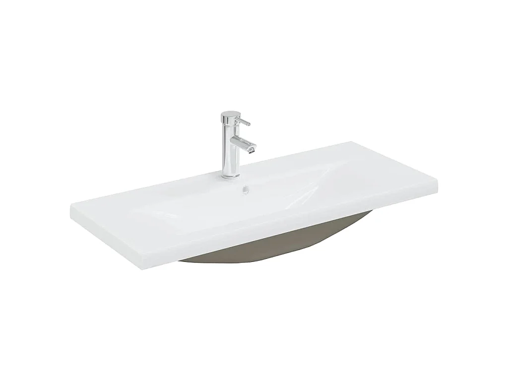 Set Mobili da Bagno 5 pz Grigio Cemento in Legno Multistrato