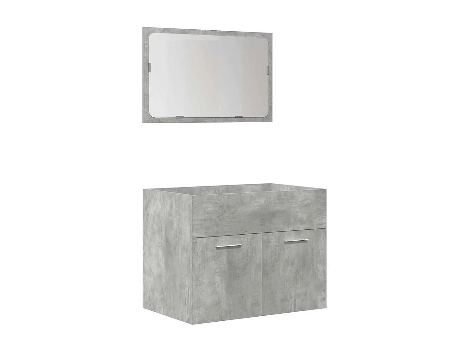 5-delige Badkamermeubelset bewerkt hout betongrijs