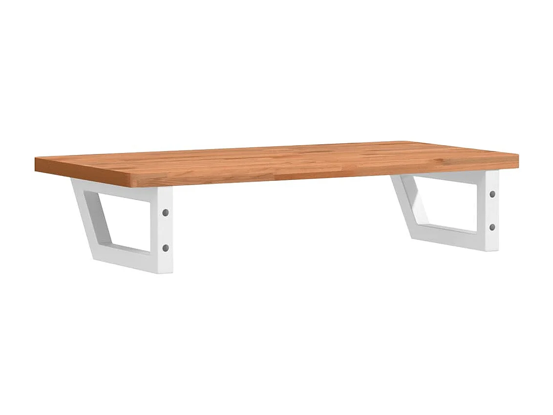 Étagère de vasque murale acier et bois massif de hêtre