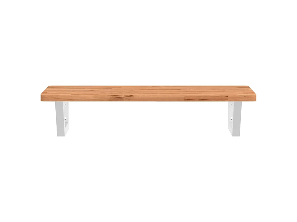 Badkamer wandschap staal en massief beukenhout