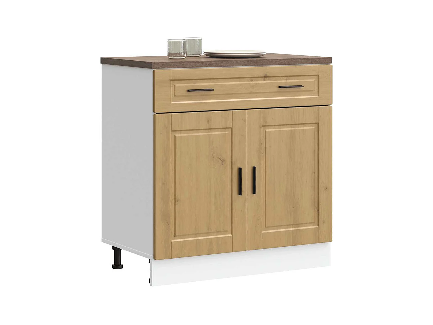 Armoire de cuisine Porto chêne artisanal bois d'ingénierie