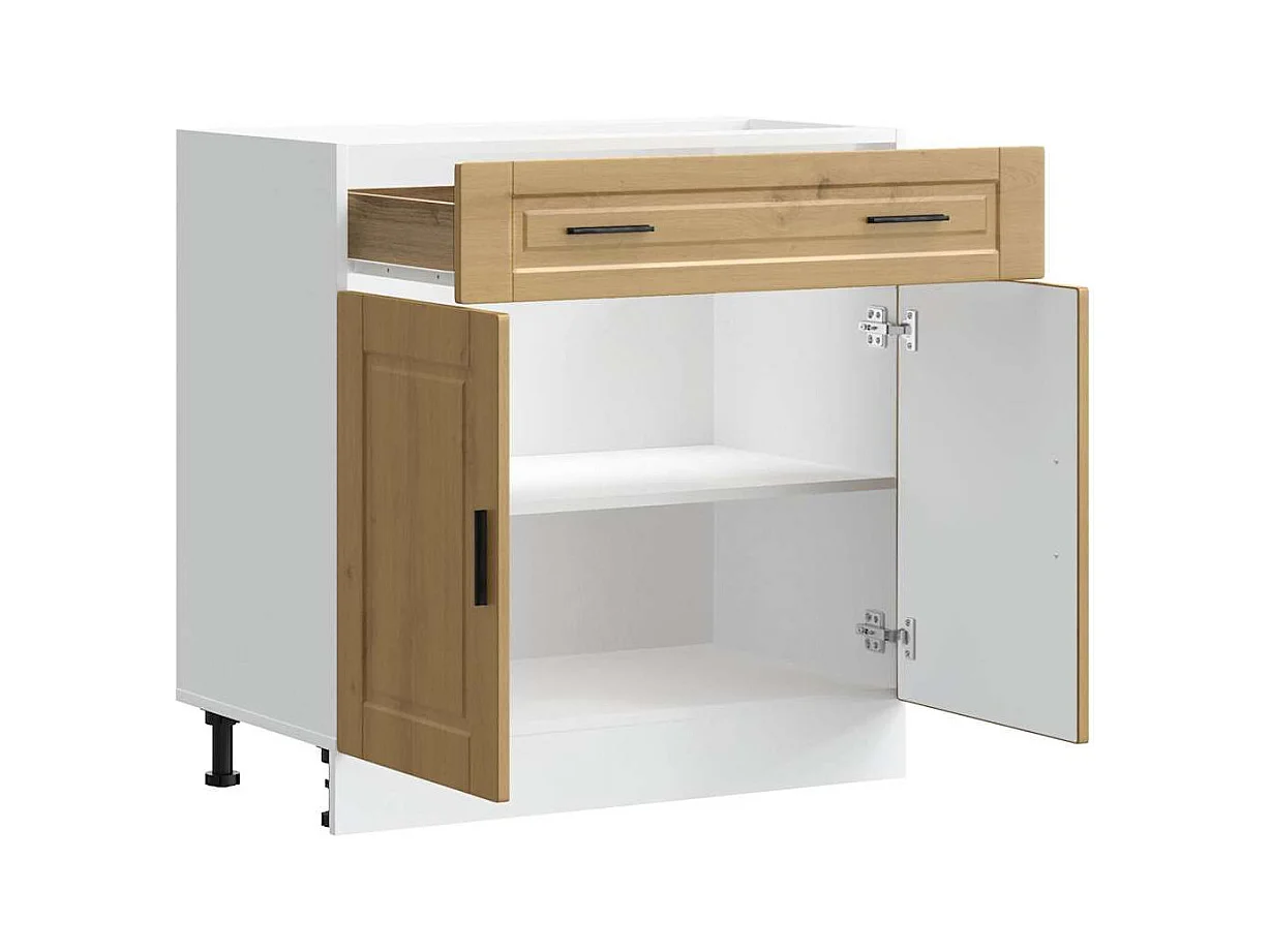 Armoire de cuisine Porto chêne artisanal bois d'ingénierie