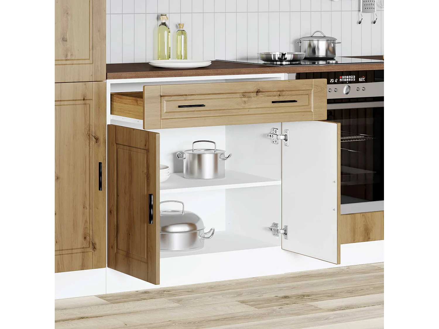 Küchenunterschrank Porto Artisan-Eiche Holzwerkstoff