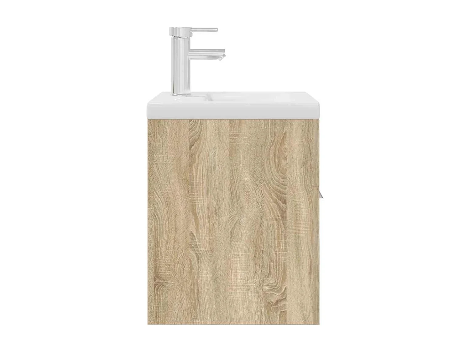 Wastafelmeubel met inbouwwastafel en kraan Sonoma eikenhout