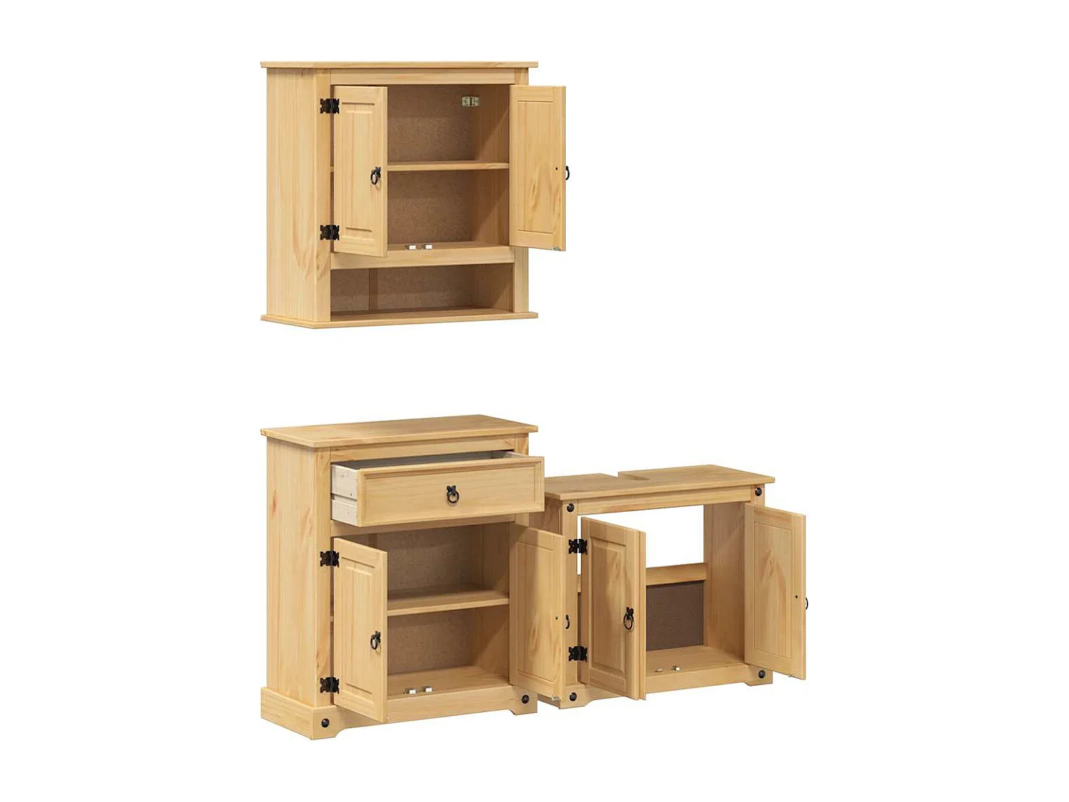 Ensemble de meubles salle de bain 3 pcs Corona bois pin massif