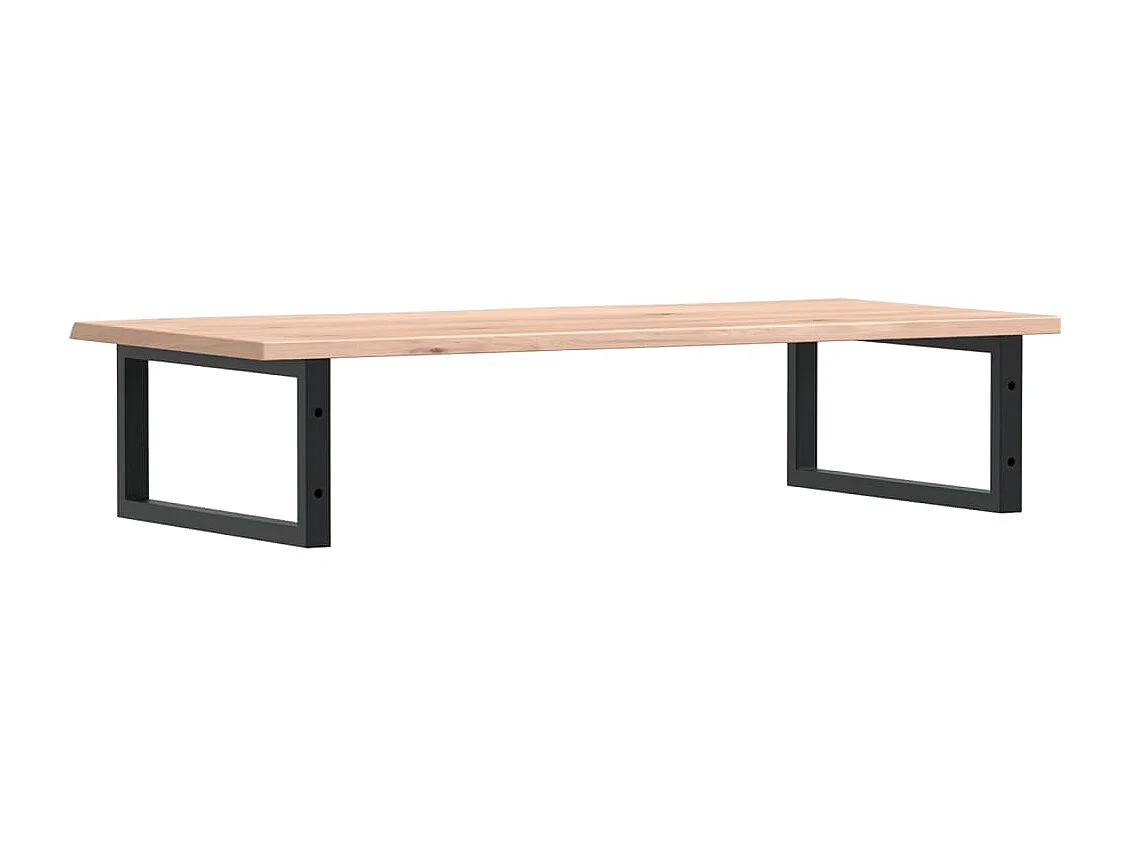 Étagère de vasque murale acier et bois de chêne massif