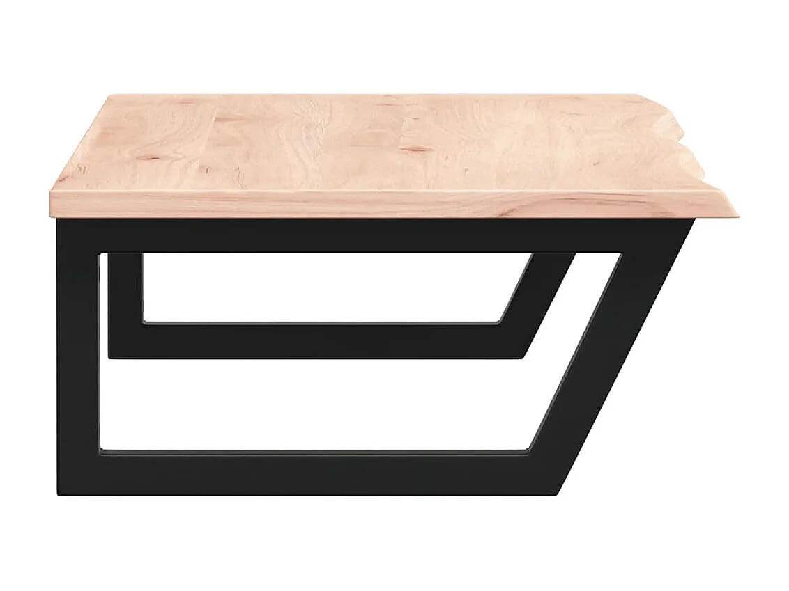 Ripiano a Parete per Lavabo in Acciaio e Massello di Rovere