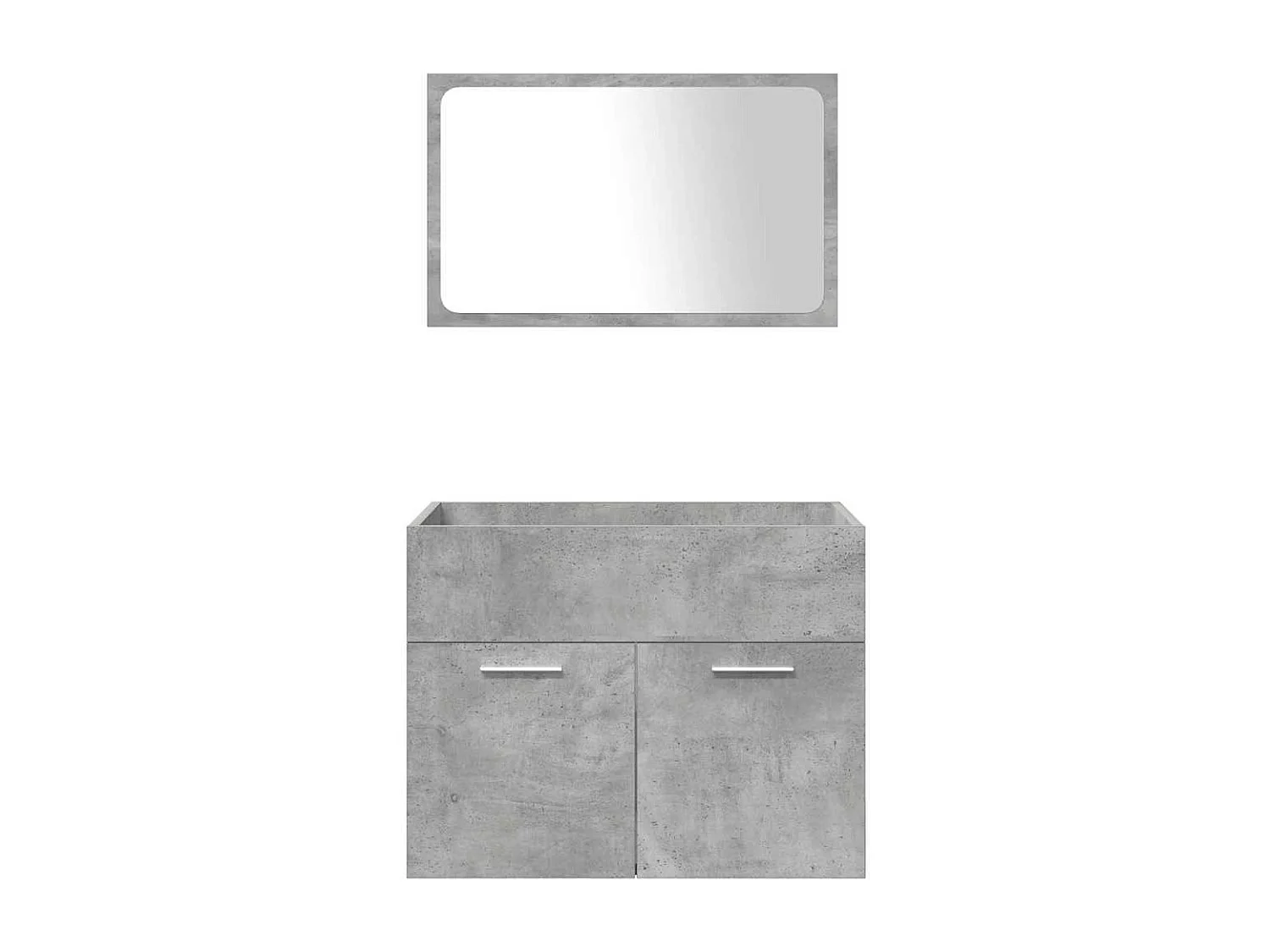 4-delige Badkamermeubelset bewerkt hout betongrijs