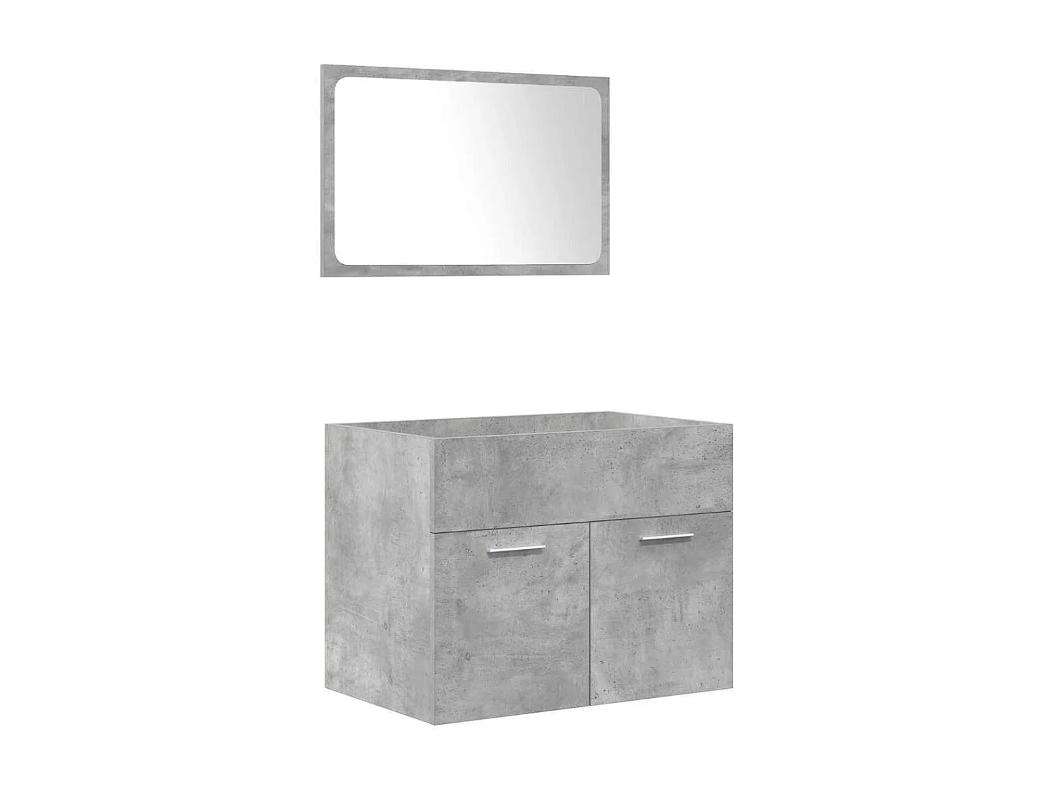 4-delige Badkamermeubelset bewerkt hout betongrijs