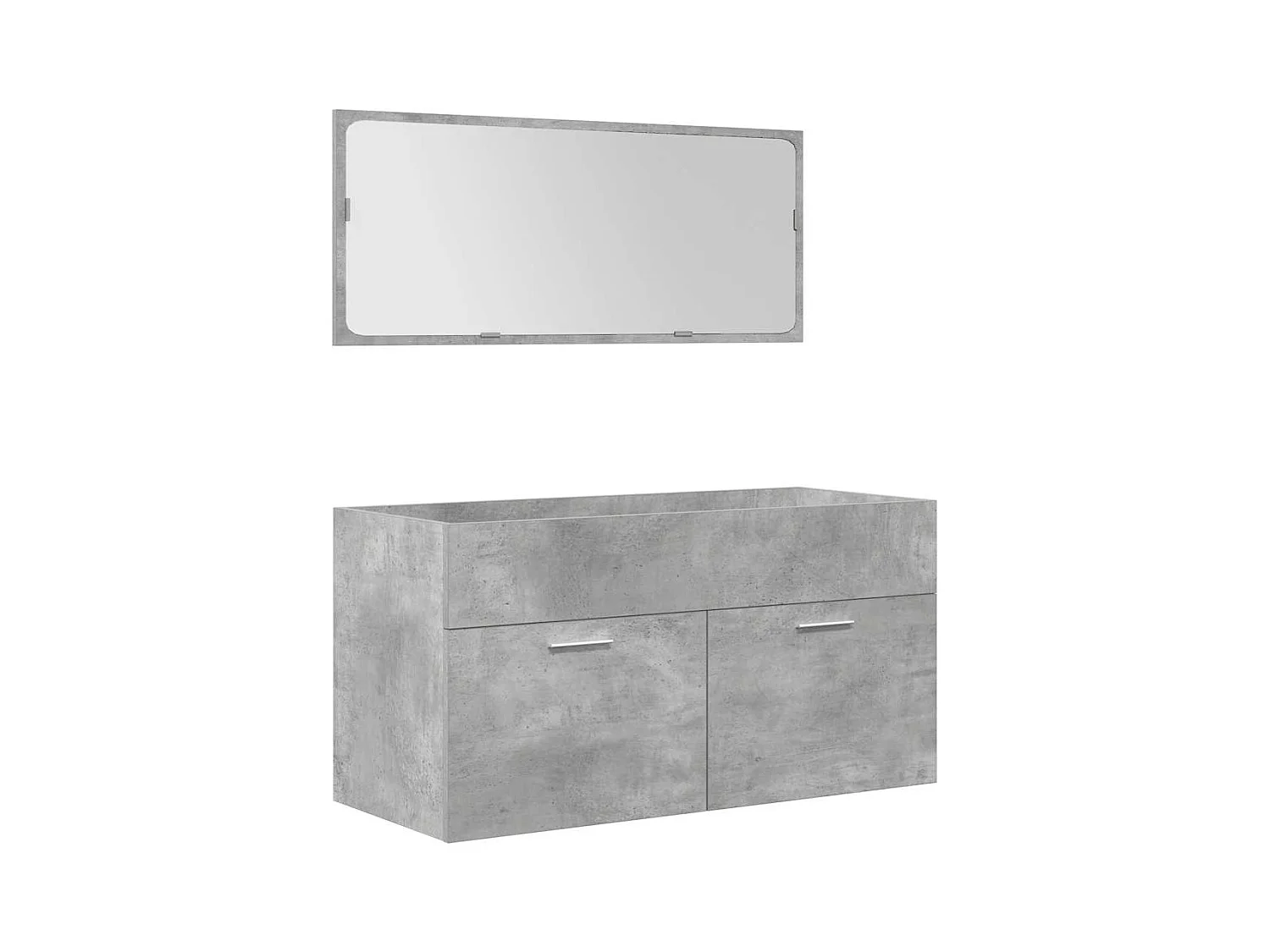 5-tlg. Badmöbel-Set Betongrau Holzwerkstoff