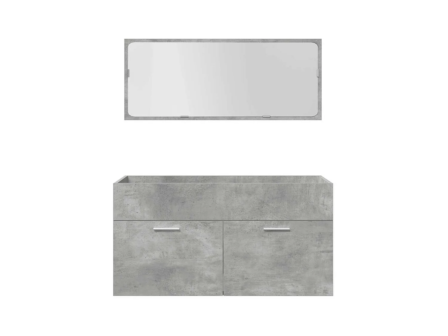 5-tlg. Badmöbel-Set Betongrau Holzwerkstoff