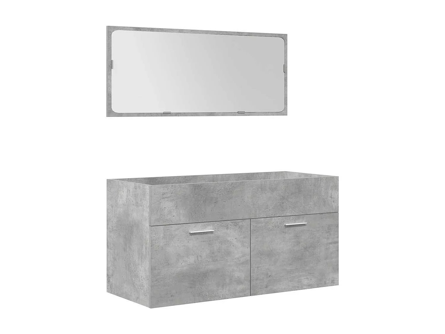 Set Mobili da Bagno 5 pz Grigio Cemento in Legno Multistrato