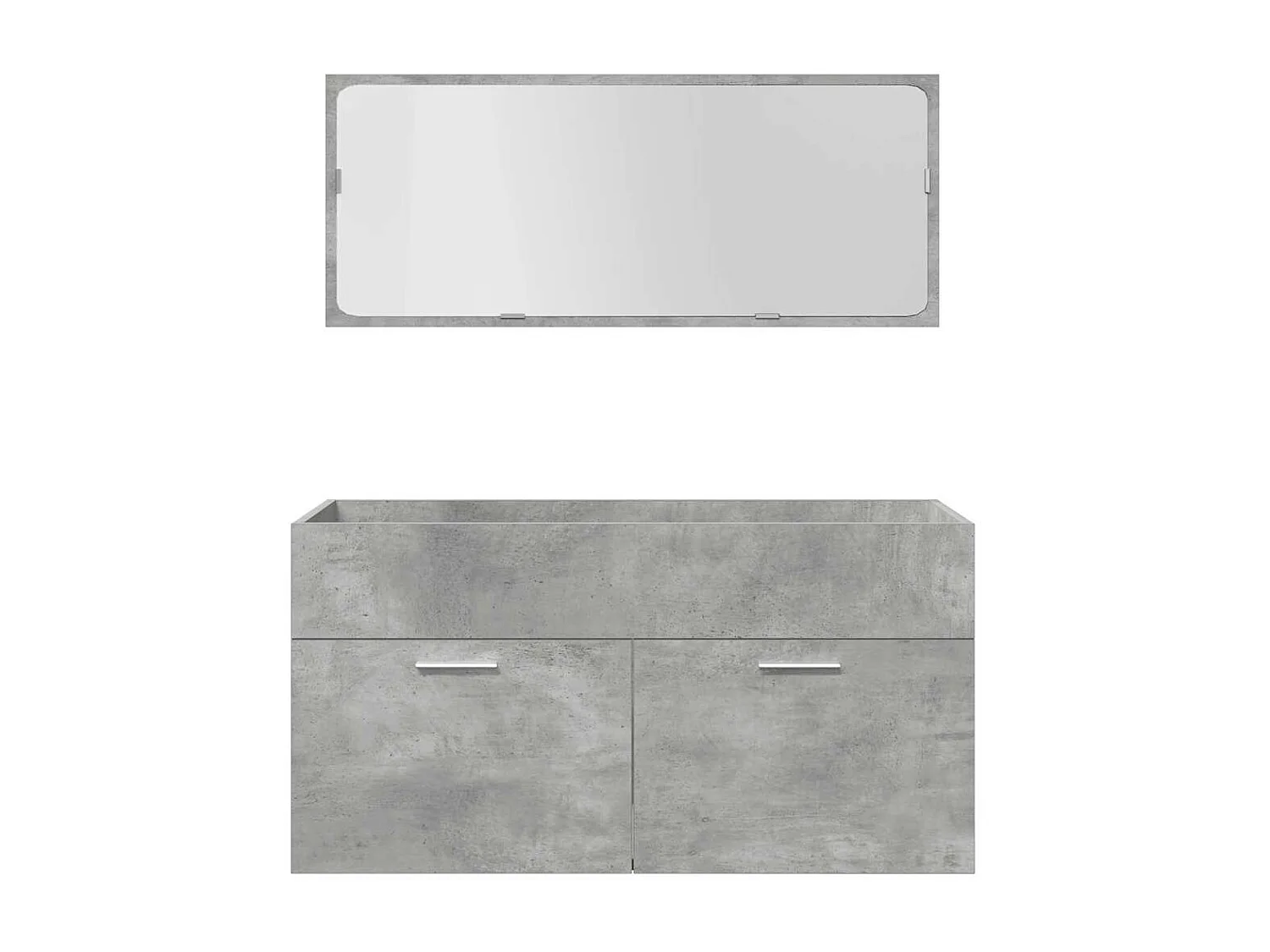 Set Mobili da Bagno 5 pz Grigio Cemento in Legno Multistrato