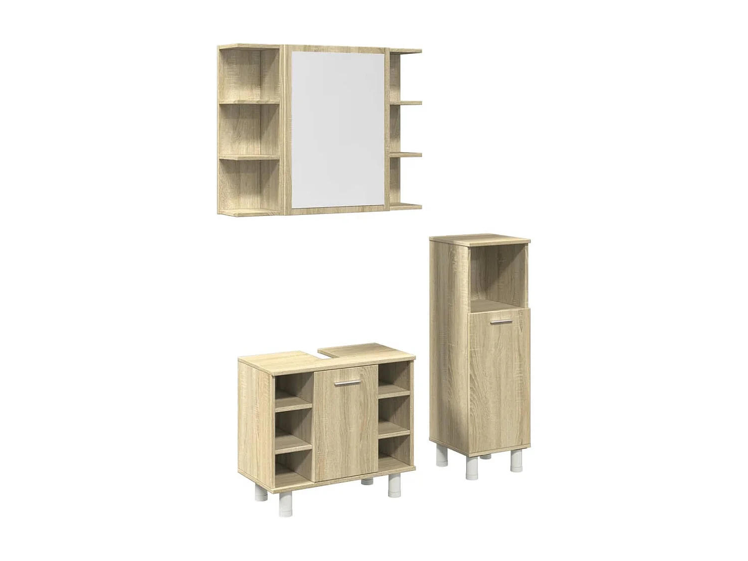 Ensemble de meubles de salle de bain 3 pcs chêne sonoma